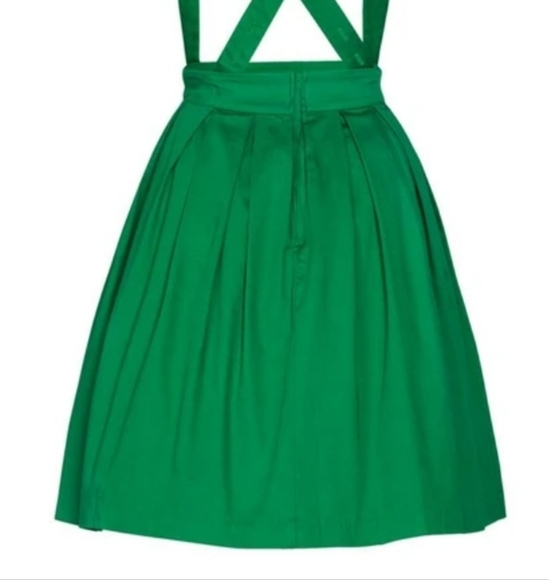 Set of MAGICALLY MADE PINUP COLLECTION GREEN SATEEN PINAFORE SKIRT with Cape - Picture 10 of 13